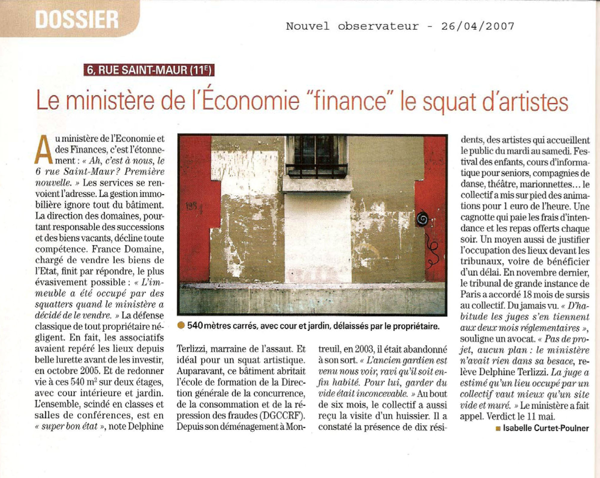 Le Nouvel Observateur 26.04.07 La Petite Rockette