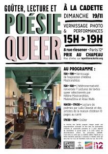 POESIE QUEER À LA CADETTE