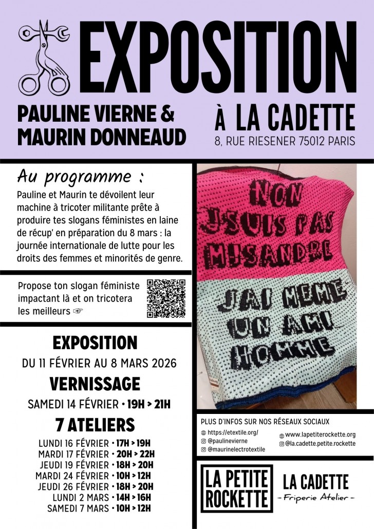 2026_02_11 — EXPO PAULINE ET MAURIN LA CADETTE FRIPERIE ATELIER PARIS 75012 LA PETITE ROCKETTE