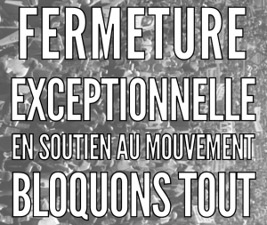 FERMETURE EXCEPTIONNELLE